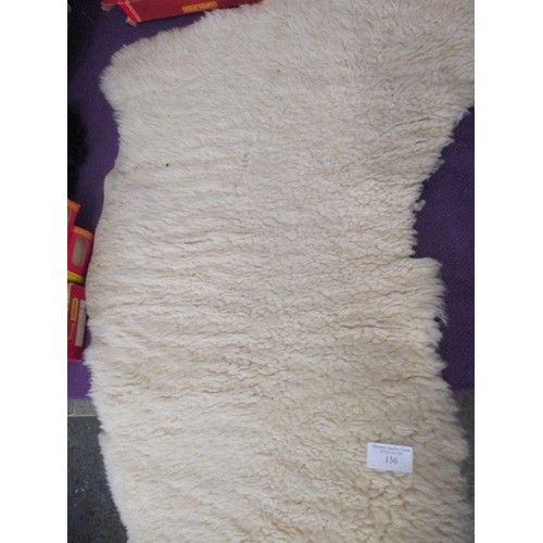 136 - VINTAGE SHEEPSKIN RUG.