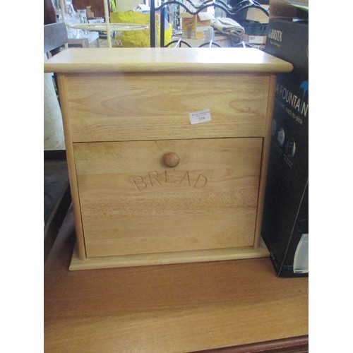 287 - AN UNUSUAL SOLID WOOD 2 SECTION BREAD BIN