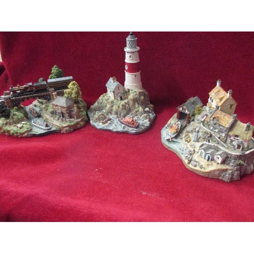 243 - COLLECTION OF DANBURY MINT 'CERAMIC VILLAGES'  INCLUDING SOME 'ROYAL NATIONAL LIFEBOAT ASSOCIATION' ... 