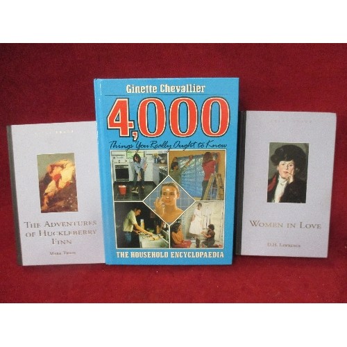 286 - BOX OF GOOD NOVELS - MANY HARDBACK - INCLUDES CLASSICS - D H LAWRENCE, MARK TWAIN - ALSO BIOGRAPHY -... 