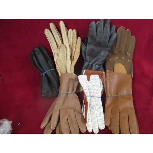 334 - 5 PAIRS OF LEATHER GLOVES INC DENTS 