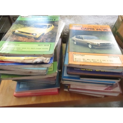 343 - QUANTITY OF VINTAGE MOTOR VEHICLE WORKSHOP MANUALS, MOSTLY 1970'S & 80'S , HAYNES AND AUTODATA  -INC... 