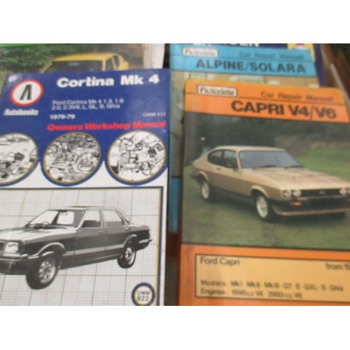 343 - QUANTITY OF VINTAGE MOTOR VEHICLE WORKSHOP MANUALS, MOSTLY 1970'S & 80'S , HAYNES AND AUTODATA  -INC... 