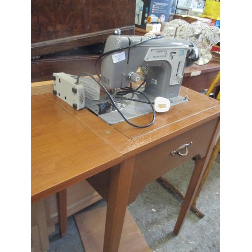 380 - FRISTER & ROSSMANN ELECTRIC SEWING MACHINE - MODEL 35 IM FOLDING TABLE - WITH PEDAL