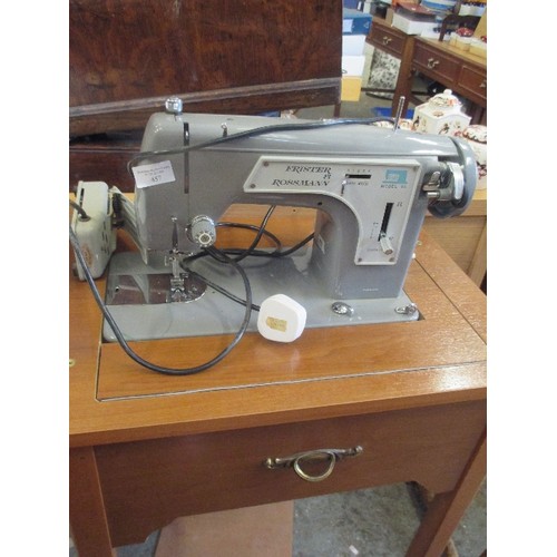 380 - FRISTER & ROSSMANN ELECTRIC SEWING MACHINE - MODEL 35 IM FOLDING TABLE - WITH PEDAL