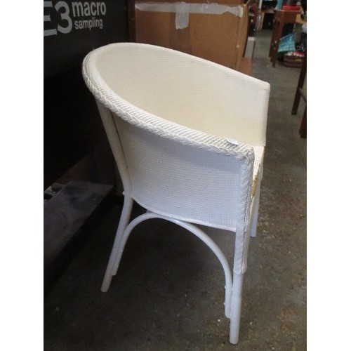 366 - VINTAGE WHITE PAINTED RATTAN CHAIR