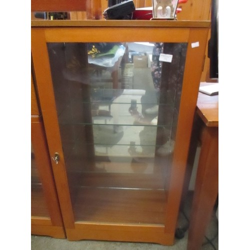 372 - 20TH CENTURY TEAK DISPLAY CABINET WITH GLASS DOOR