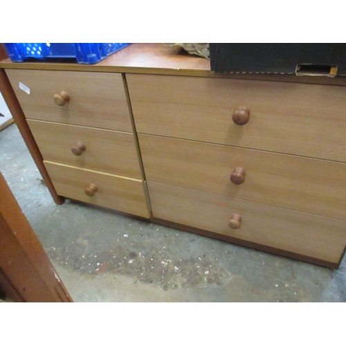 383 - 6 DRAWER LOW CHEST - 100CM X 40CM X 58CM