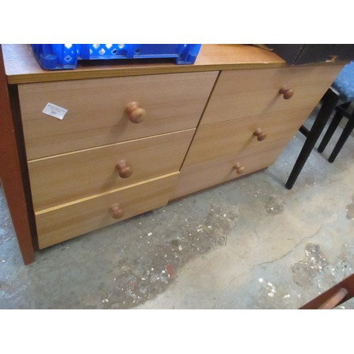 383 - 6 DRAWER LOW CHEST - 100CM X 40CM X 58CM