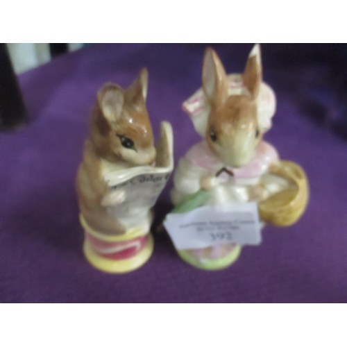 392 - BESWICK BEATRIX POTTER, TAILOR OF GLOUCESTER AND MRS RABBIT - BOTH AF