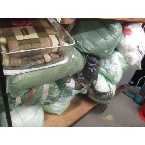 407 - APPROX 20 BAGS OF BEDLINEN - DUVETS, DUVET COVERS, PILLOWS ETC - GOOD CLEAN LOT