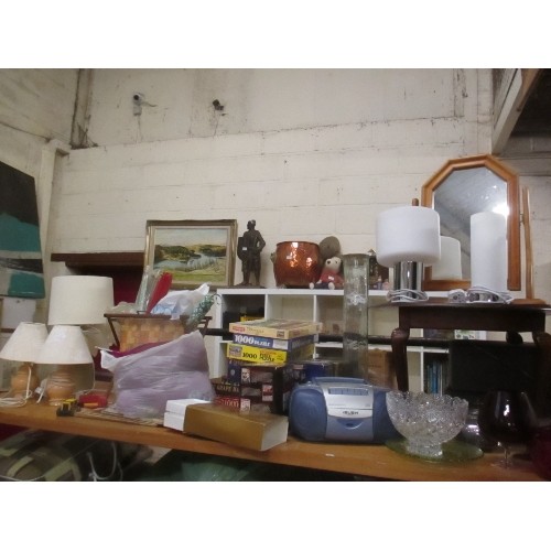 406 - GOOD MIXED LOT OF VARIED ITEMS- EVERYTHING ON THE SHELF (NOT ITEMS ON BACK WALL!!).  INC FOOTBALL DV... 