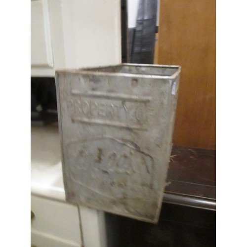 429 - VINTAGE GALVANISED METAL WALL'S ICE CREAM CONTAINER