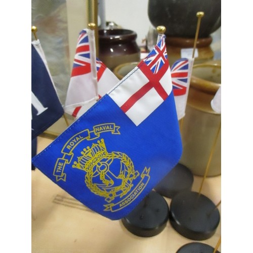 454 - 7 X DESK TOP FLAGS INCLUDING ROYAL NAVY