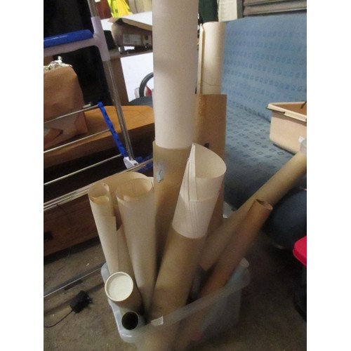 514 - BOX CONTAINING TUBES WITH ROLLED ARTWORK (PENCIL CRAYON DRAWING OF AN EAGLE), POSTERS (TALON THE BES... 