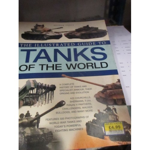 517 - SHELF OF MILITARY BOOKS AND MAGAZINES, WW2, TANKS OF THE WORLD, SPITFIRE, BRITISH ARMY - MAGAZINES I... 