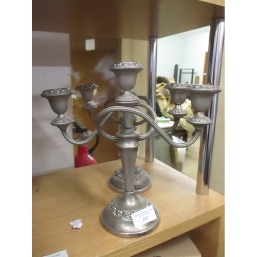 543 - PAIR OF SILVER PLATED CANDELABRA BY IANTHE ENGLAND