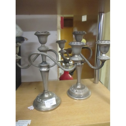 543 - PAIR OF SILVER PLATED CANDELABRA BY IANTHE ENGLAND