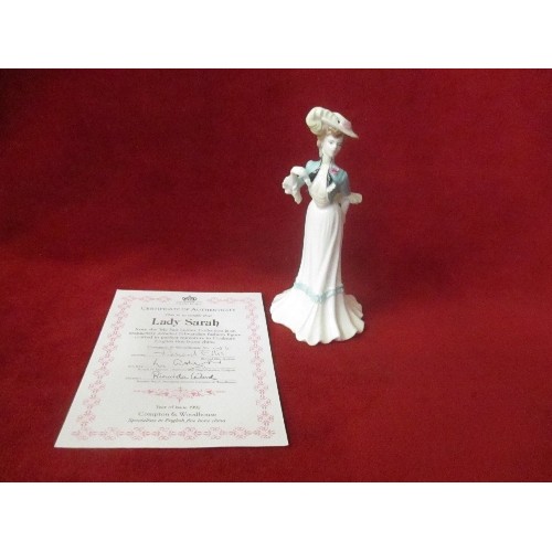 1 - COALPORT LADY SARAH SMALL FIGURINE WITH COA