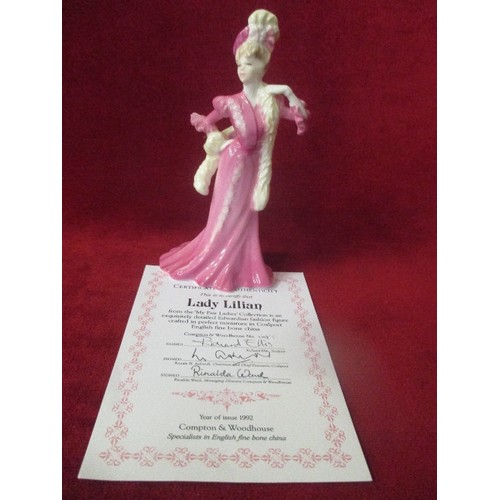 3 - COALPORT LADY LIILIAN SMALL FIGURINE WITH COA