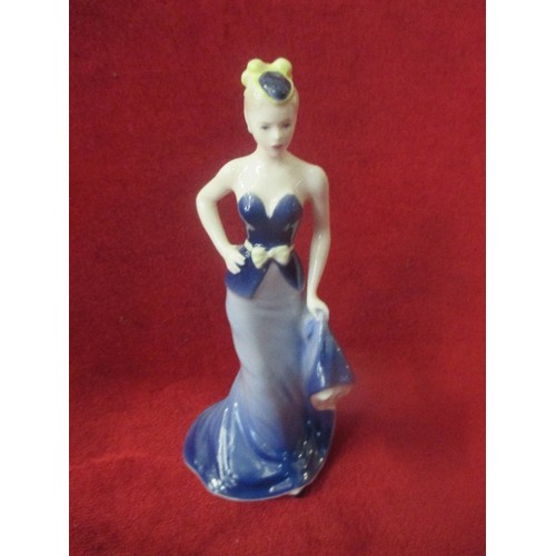 6 - 3 SMALL COALPORT FIGURINES - SELINA,IN VOGUE AND FASCINATION