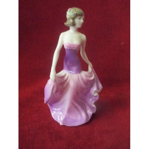 6 - 3 SMALL COALPORT FIGURINES - SELINA,IN VOGUE AND FASCINATION