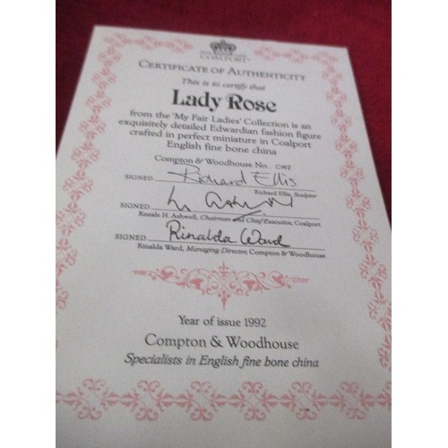 7 - COALPORT LADY ROSE SMALL FIGURINE WITH COA