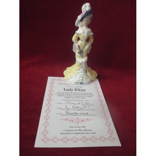 8 - COALPORT LADY ELIZA SMALL FIGURINE WITH COA