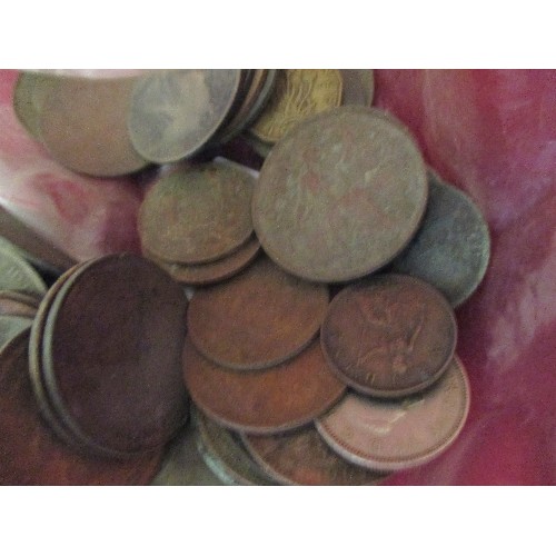 65B - COLLECTION OF OLD BRITISH COINS FROM VICTORIA TO ELIZABETH TOGETHER WITH A BAG OF MAINLY USA COINS