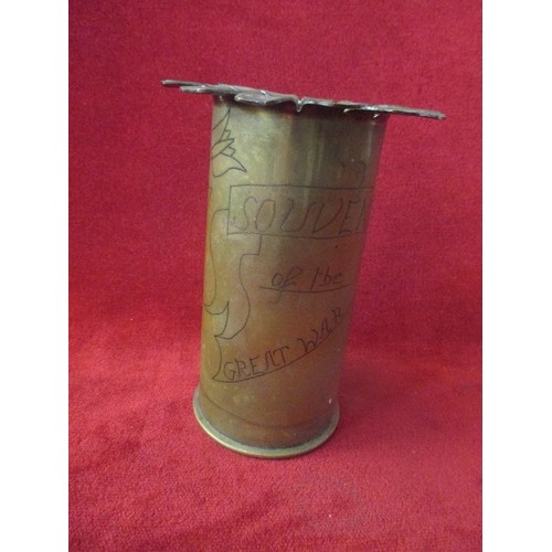 24 - TRENCH ART SHELL CASE - 1916 - 