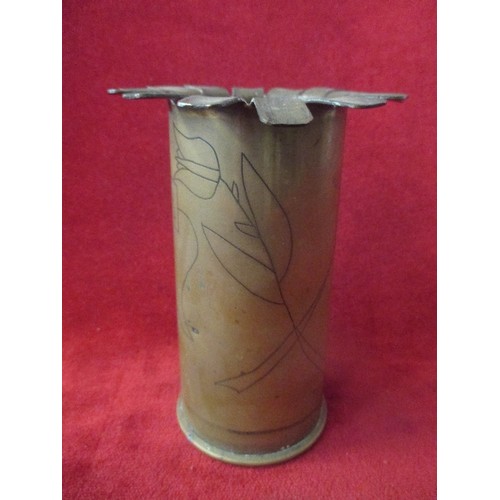 24 - TRENCH ART SHELL CASE - 1916 - 