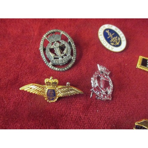 50 - COLLECTION OF MILTARY LAPEL /PIN BADGES INC ROYAL NAVAL ASSOCIATION, FLEET AIR ARM ASSOC, ASSOC OF W... 