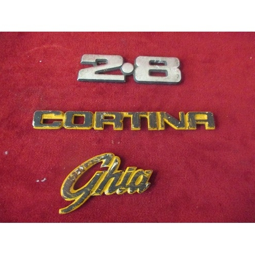 60 - VINTAGE CAR BADGES - CORTINA, GHIA AND 2.8