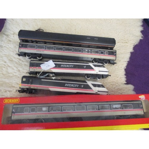 126 - HORNBY INTER-CITY TRAIN WITH 4 CARRIAGES.