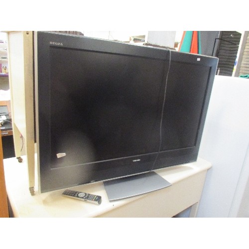 496 - LARGE FLAT SCREEN TV BY TOSHIBA, 