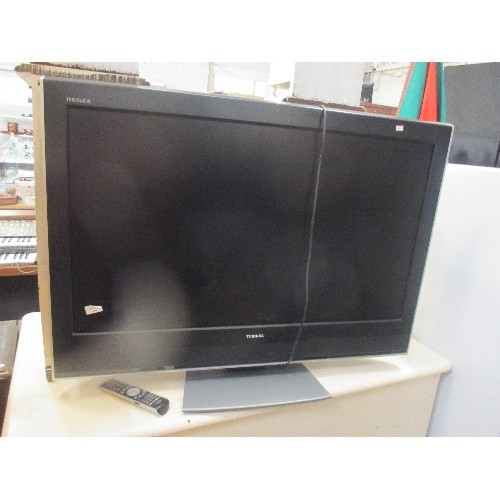 496 - LARGE FLAT SCREEN TV BY TOSHIBA, 