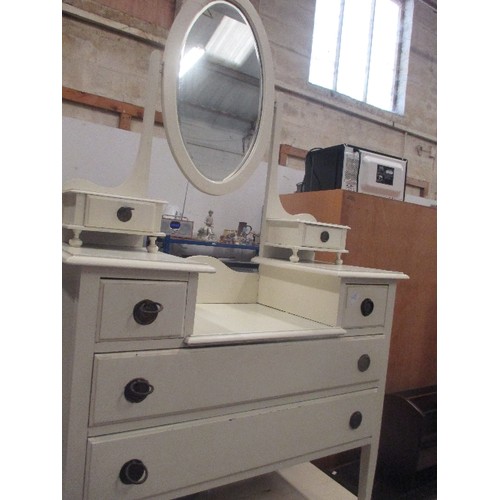 427 - VINTAGE DRESSING TABLE WITH OVAL MIRROR