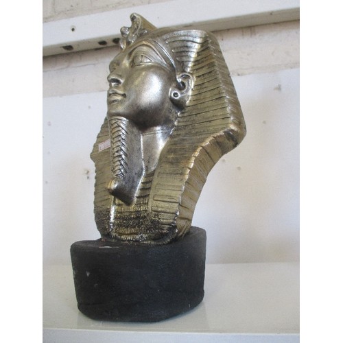 70 - EGYPTIAN TUTANKHAMON BUST/HEAD. 32CM H.