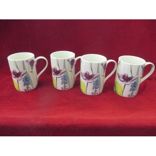 122 - PORTMEIRION 'WATER GARDEN' SET INCLUDES 4 LARGE PLATES, 4 BOWLS AND 4 MUGS.