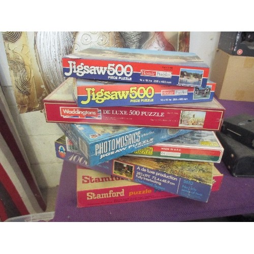 132 - STACK OF JIGSAW PUZZLES. 5000 & 1000 PIECE.