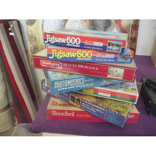 132 - STACK OF JIGSAW PUZZLES. 5000 & 1000 PIECE.