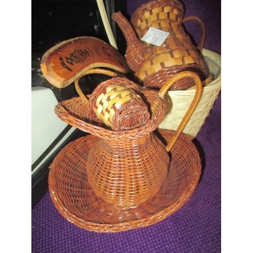 155 - SMALL WICKER BASKETS AND A BOOMERANG!!