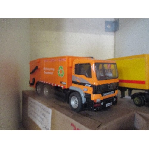 157 - 3 VINTAGE DIE-CAST LORRIES. INCLUDES A VOLVO WEETABIX LORRY.