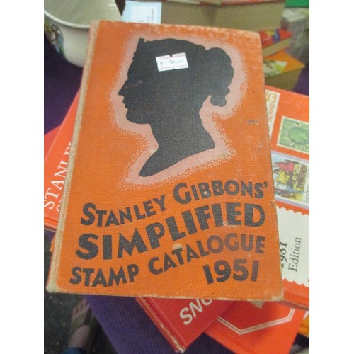 187 - VINTAGE STAMP CATALOGUES. INCLUDES THE 'STANLEY GIBBONS SIMPLIFIED 1951'