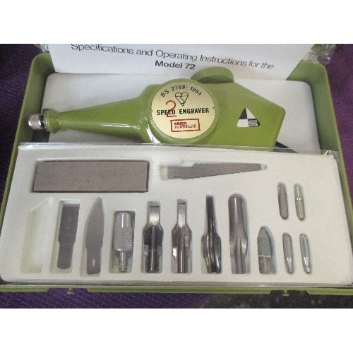 192 - ENGRAVER SET. BURGESS POWERLINE ELECTRIC ENGRAVER. MODEL 72. APPEARS UNUSED AND COMPLETE.