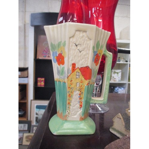 177 - LOVELY VINTAGE DECO 'CLARICE CLIFF STYLE' TALL JUG.