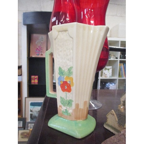 177 - LOVELY VINTAGE DECO 'CLARICE CLIFF STYLE' TALL JUG.