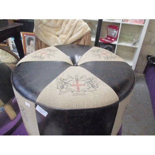 183 - LOVELY POUFFE/STOOL. CITY OF LONDON DESIGN.