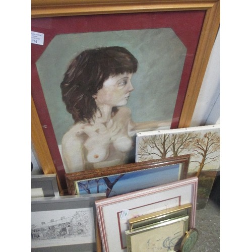 174 - LOVELY COLLECTION OF VINTAGE PICTURES INC ARTISTS PROOF STONE LITHOGRAPH, INSCRIBED ON BACK 