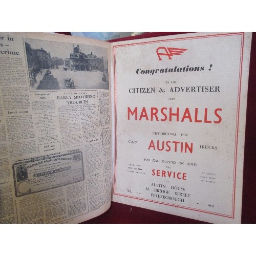 281 - PETERBOROUGH CITIZEN AND ADVERTISER COMMEMORATIVE EDITION - 1854 - 1954 IN CARD COVER